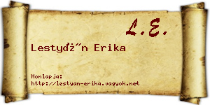 Lestyán Erika névjegykártya